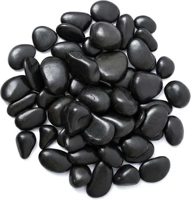 Obrázek produktu pro Přírodní oblázky – černé – 3-5 cm – leštěné říční kameny pro dekoraci a akvária