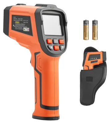 Immagine prodotto di Termometro a infrarossi SucceBuy, da -30°C a 1600°C, misuratore di temperatura IR digitale con display LCD, termocoppia di tipo K e doppio laser, pistola per la misurazione della temperatura senza contatto, adatta per la cucina e applicazioni industriali (non adatta per l'uso su persone)