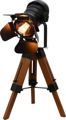 Zdjęcie produktu dla Lampa podłogowa na statywie, regulowana wysokość, obrót 360°, czarna