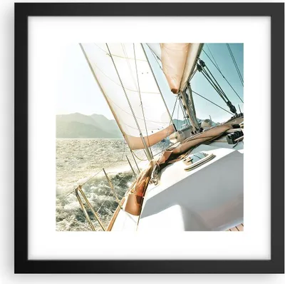 Produktbild von Gerahmtes Poster - Schwarzer Rahmen - Yacht Segeln So - 30x30 cm - Wand Bild - Wanddeko - Wandbilder - Kunstposter - Wandposter - Bilderrahmen - Bilder - Kunstdruck - Wanddekoration - P2BAC30x30-4847