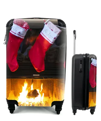 Produktbild von MuchoWow® Koffer Handgepäck Trolley Rollkoffer Kleine Reisekoffer mit 4 Rollen - Socken für einen Kamin - Cabin Size < 55x40x23 cm & 55x40x20 cm - Fotokoffer - Kabinenkoffer - Boardgepäck - Reise-Box - Reisekoffer - Reisegepäck - Koffer mit Bild - Trolley für Kinder