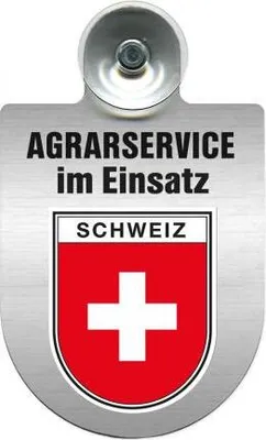Produktbild von Einsatzschild mit Saugnapf - Agrarservice im Einsatz - incl. Regionenwappen nach Wahl 393802 Color - Region Schweiz