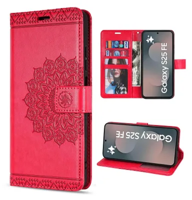 Produktbild von Handy Tasche für Samsung Galaxy S25 FE Hülle Handyhülle Klapphülle Wallet Case in Rot
