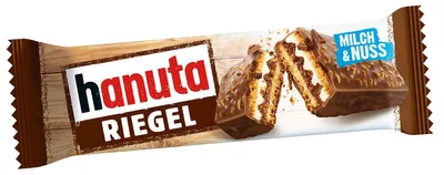Immagine prodotto di Barretta di wafer Hanuta con crema di latte scremato alla nocciola 34g