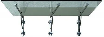 Produktbild von BuyLando (3LB) 250x90 cm Klarglas Glasvordach inkl. Edelstahlhalter gebürstet