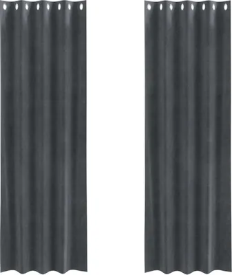 Produktbild von vidaXL Verdunkelungsvorhänge 2 pcs Hellgrau 140 x 260 cm Samt