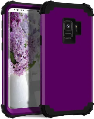 Produktbild von Galaxy S9 Hülle, LaimTop Heavy Duty 3 in 1 Hybrid Hart PC Flexibel TPU Silikon Stossfest Kratzfest Tasche Schutzhülle für Samsung Galaxy S9 Lila