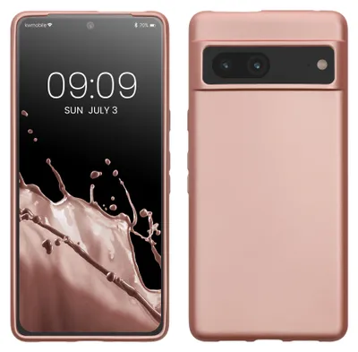 Produktbild von kwmobile Handyhülle für Google Pixel 7 Hülle - Silikon Case metallisch schimmernd - Schutzhülle Cover - Metallic Rosegold