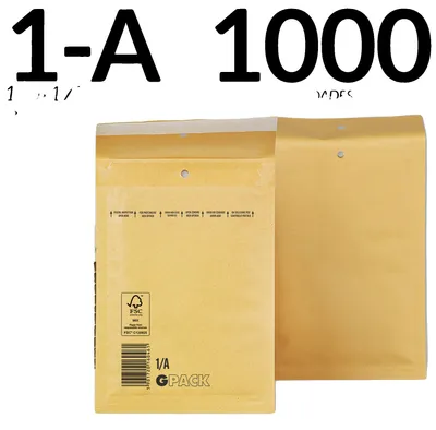 Produktbild von Luftpolsterumschläge, innere Luftpolsterung, strapazierfähiges KRAFT-Material, 1000 Einheiten- 1-A (130X175Mm)