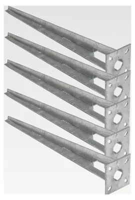 Produktbild von Einschlaghülse Ø 34 mm 50 cm – 5er-Set feuerverzinkt mit Kopfplatte 10x10 cm – Zaunpfostenhalter für Schweißgitterzaun – Montage ohne Beton