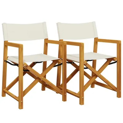 Produktbild von Klappbare Regiestühle 2 Stk. Cremeweiß Stoff