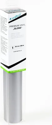 Produktbild von craftcut G08 Plotterfolie glänzend SILVER-METALLIC 30,5 x 300 cm