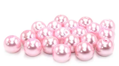 Produktbild von Vintageparts Glaswachsperlen rosa 12 mm, 20 Stück