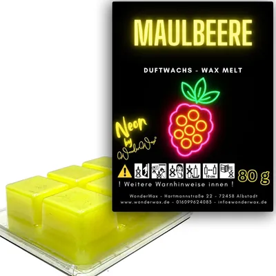 Produktbild von WonderWax Neon Duftwachs Wax Melts für Duftlampe, 6 Würfel Duftmelt Wachsmelt Sojawachs Neon Würfel für Raumdüfte, Wachs Duftöl Indoor Herbst Melts für Aromalampe Maulbeere