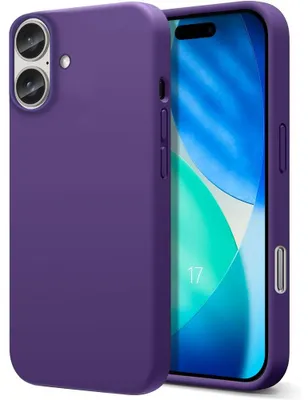 Image de Coque pour iPhone 17, Protection Silicone Doux Ultra Slim Anti-Rayures Antichoc Violet Nuit