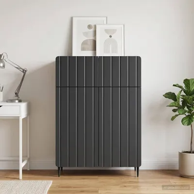 Immagine prodotto di Credenza vidaXL nera 66 x 34,5 x 92 cm in materiale derivato dal legno