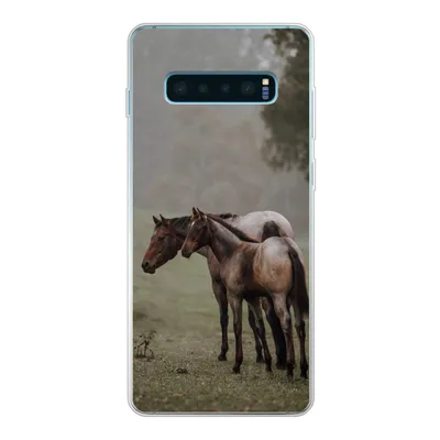 Produktbild von MuchoWow® Handyhülle Schutzhülle Hülle für Samsung Galaxy S10 Plus Pferde - Natur - Nebel Silikon Softcase Handy Hülle - Schutzhülle