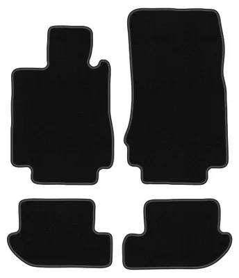 Image de Tapis de sol en moquette aiguilletée pour Mercedes CL W215 1999-2006 (coupé) – jeu de 4 pièces, noirs, sur mesure – Wielganizator BASIC
