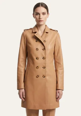 Produktbild von Eleganter Soft-Camel Trenchcoat aus Lammnappa - Größe: M