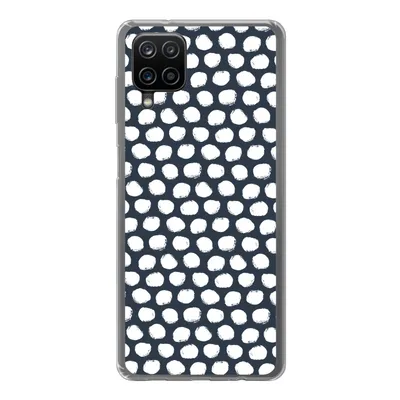 Produktbild von MuchoWow® Handyhülle Schutzhülle Hülle für Samsung Galaxy A12 Tupfen - Muster - Weiß Silikon Softcase Handy Hülle - Bild