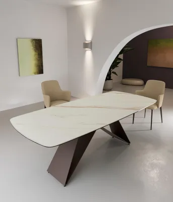 Produktbild von Thanos - Fester Tisch (220 x 110 cm) aus brauner Keramik
