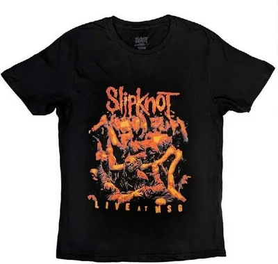 Image de Slipknot - "Live At MSG" T-Shirt pour homme/femme Unie RO9222 (M) (Noir/Orange)