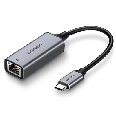 Image de Ugreen adaptateur réseau externe RJ45 - USB type C (1000 Mbps / 1 Gbps) Gigabit Ethernet gris (CM199)