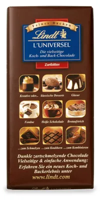 Produktbild von Lindt Luniversel vielseitige Koch und Back Zartbitter Schokolade 200g