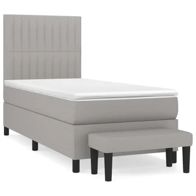 Productafbeelding van vidaXL Boxspringbed met matras, lichtgrijs, 90x200 cm, gestoffeerd