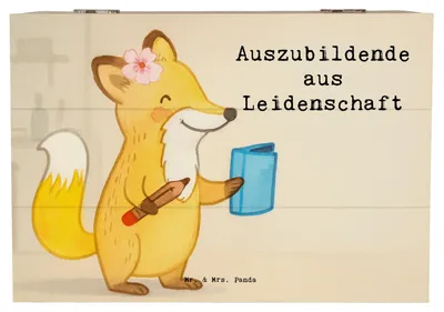 Produktbild von Mr. & Mrs. Panda Kiste Auszubildende Leidenschaft Design 22 x 15 cm - Weiß - Geschenk, Abschlussprüfung, Geschenkbox, mit Deckel, fotobox, Spruch, Aufbewahrungstruhe