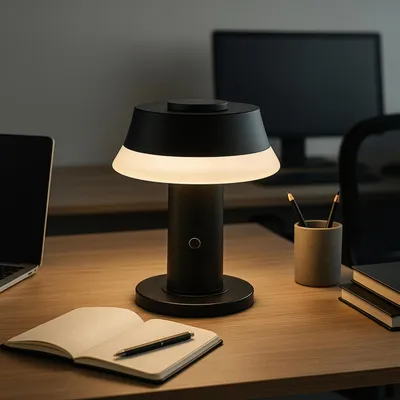 Produktbild von LED Akku Tischlampe - aufladbar per Wireless Charging - Schwarz