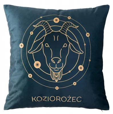 Image de Housse de coussin Darymex Zodiak, Capricorne, noire, 40x40 cm