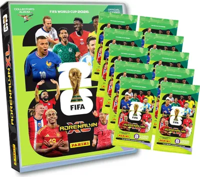 Produktbild von Fifa World Cup 2026 Adrenalyn XL - WM Trading Cards Sammelkarten - 1 Mappe + 10 Booster
