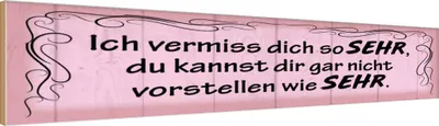 Produktbild von vianmo Holzschild 10x46 cm Ich vermiss dich so sehr wie