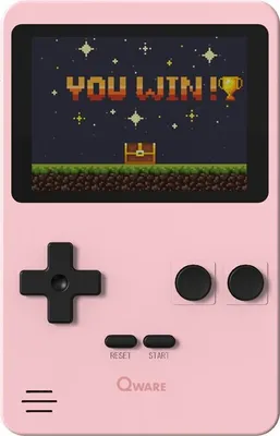 Produktbild von Qware Retro Spielkonsole Handheld 240 Spiele für unterwegs Rosa