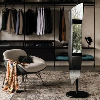 Produktbild von Casa Padrino Luxus Standspiegel Schwarz 36 x H. 180 cm - Schlafzimmer Spiegel - Hotel Spiegel - Boutique Spiegel - Luxus Qualität - Italy