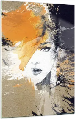 Produktbild von Bilder auf glas - Einteilig - Abstraktion Frau - 50x70cm - Glasbilder - Wandbilder - Bilder - zum Aufhängen bereit - Wanddekoration aus Glas - Glas Bilder - Wandbild auf Glas - GPA50x70-3656