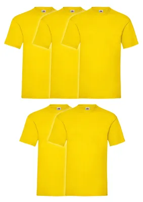 Produktbild von 5er Pack Fruit of the Loom Valueweight T-Shirt + GRATIS MyShirt Stoffbeutel Farbe: gelb Größe: XL