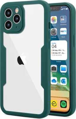 Obrázek produktu pro ochranné pouzdro pro iPhone 11 Pro, vestavěný ochranný kryt displeje 360° Full Protection Pouzdro na mobilní telefon pro iPhone 11 Pro Green