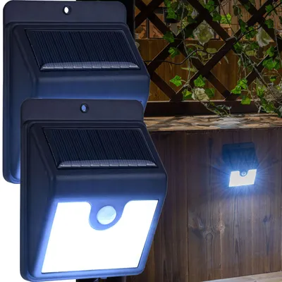 Produktbild von 2er-Set Sichere & praktische LED-Solar-Wandleuchte mit Bewegungsmelder: 50 Lumen, IP44 – Helles Aussenlicht für mehr Sicherheit rund ums Haus