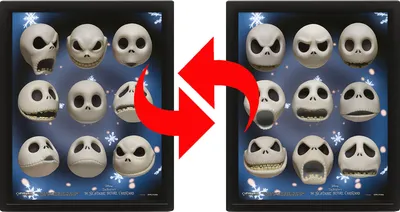 Productafbeelding van Nightmare Before Christmas - Jack - 3D poster, ingelijst - Formaat 25x20 cm