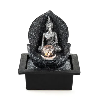 Produktbild von pajoma Zimmerbrunnen Silver Buddha, Höhe 26 cm