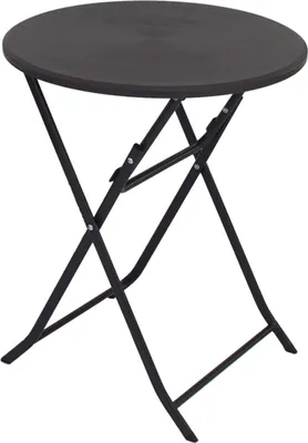 Zdjęcie produktu dla Stolik balkonowy Stolik bistro Stolik składany Stolik ogrodowy szary Wygląd drewna 60 cm Ø składany