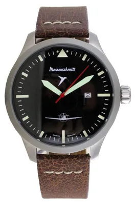 Produktbild von Aristo Herren Messerschmitt Uhr Fliegeruhr ME108-47 Leder Vintage