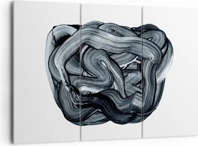 Produktbild von Bild auf Leinwand - Leinwandbild - 3 Teile - Abstraktion schwarz verschwommen - 165x110cm - Wand Bild - Wanddeko - Wandbilder - Leinwanddruck - Bilder - Wanddekoration - Leinwand bilder CE165x110-4874