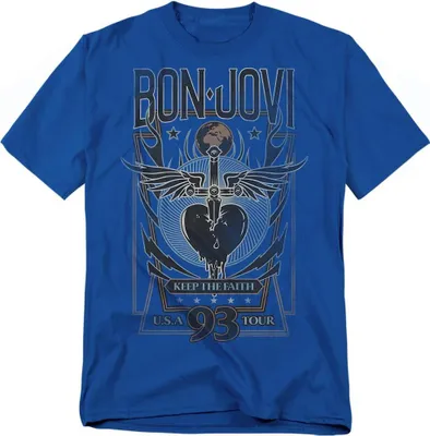 Obrázok produktu pre Bon Jovi - Tričko "Keep The Faith" pre mužov/dámy Uni TV20687 (S) (Royal Blue)