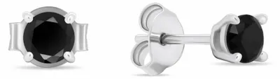 Produktbild von Silberne Ohrstecker mit schwarzen Zirkonen EA580WBC - Durchmesser: 0,4 cm