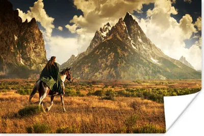 Produktbild von MuchoWow® Poster Pferd - Reiter - Natur 60x40 cm - Schlafzimmerdekoration