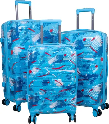 Produktbild von Hartschalen Trolleyset 3tlg. Set mit Dehnfalte - Cespara Hellblau Gr. M, L und XL)