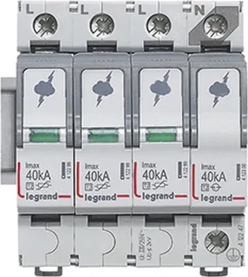 Obrázek produktu pro Legrand AC přepěťová ochrana, 3pólová + N/PE, typ II, 1 ks.